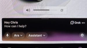 Tesla Skærm med Grok Assistent funktion vist