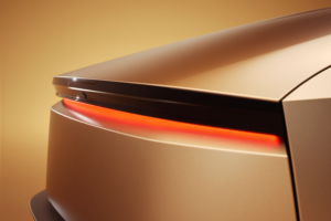 Elegant design af bilens baglygte i brunt metal